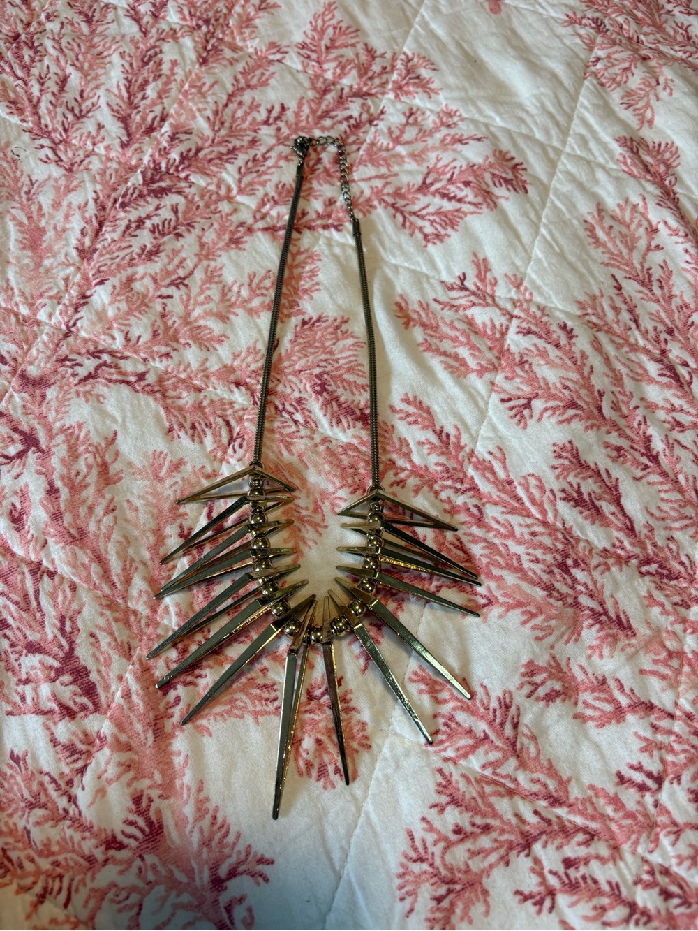 Statement Spike Necklace - Gold Tone